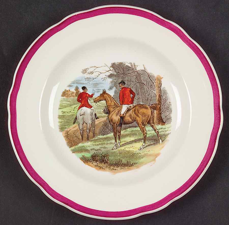 Herring Hunt The Hunt Red Small Bread & Butter Plate by Spode-1