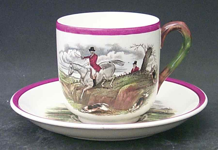 Herring Hunt The Hunt Red Footed Cup & Saucer Set by Spode-1