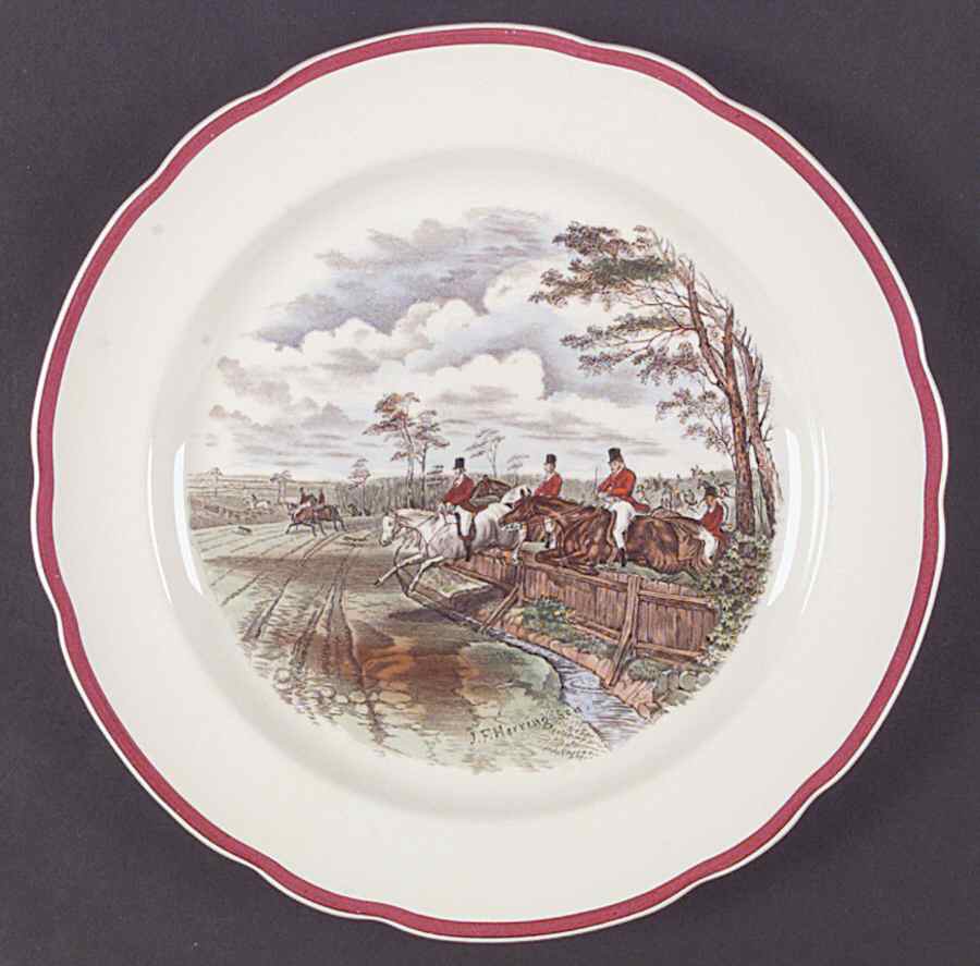 Herring Hunt The Hunt Red Dinner Plate by Spode-1