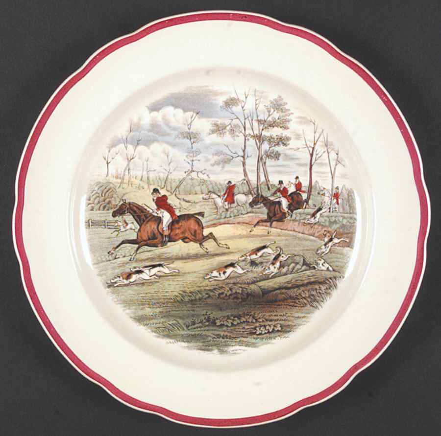 Herring Hunt The Hunt Red Dinner Plate by Spode-1