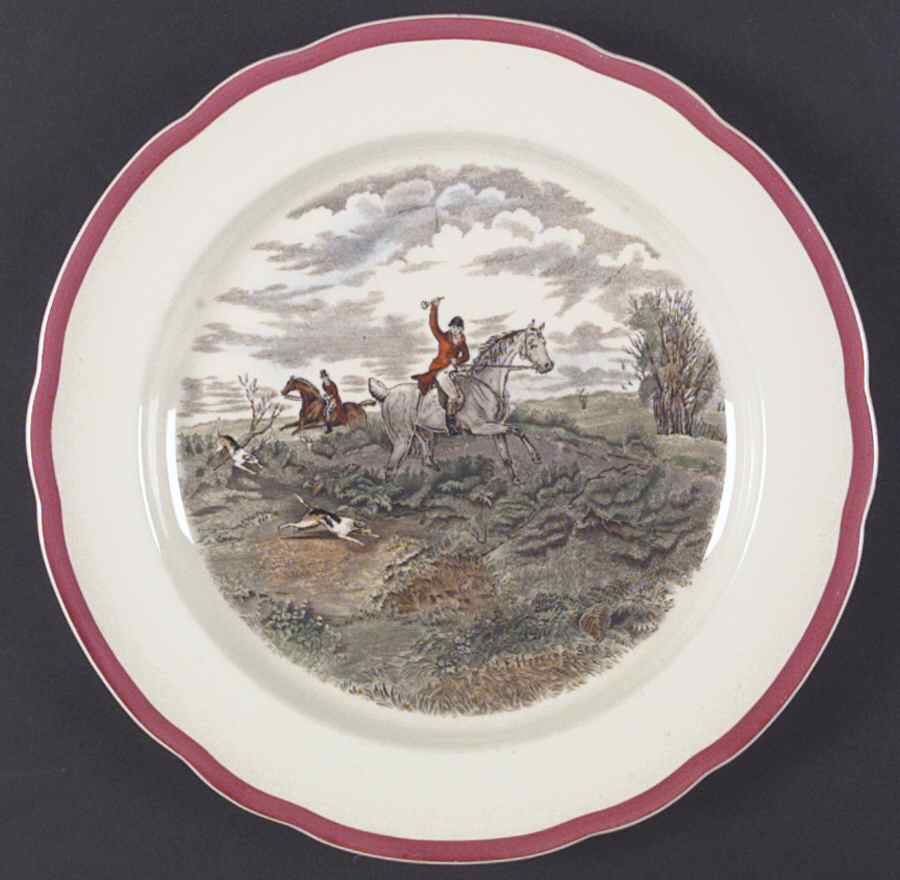 Herring Hunt The Hunt Red Dinner Plate by Spode-1