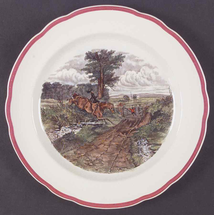 Herring Hunt The Hunt Red Dinner Plate by Spode-1