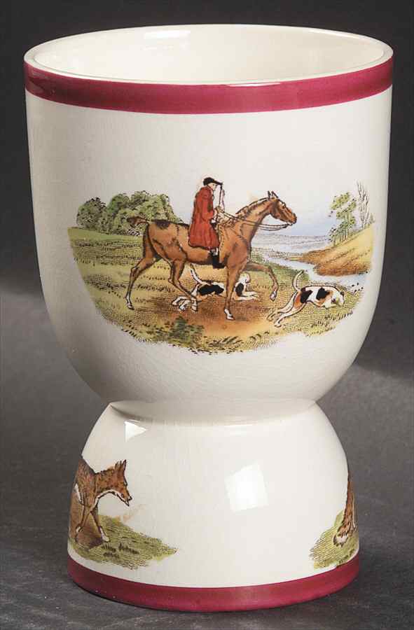 Herring Hunt The Hunt Red Double Egg Cup by Spode-1