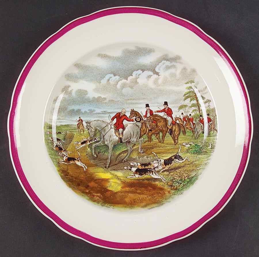 Herring Hunt The Hunt Red Luncheon Plate by Spode-1