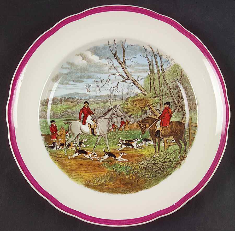 Herring Hunt The Hunt Red Luncheon Plate by Spode-1