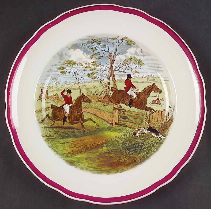 Herring Hunt The Hunt Red Luncheon Plate by Spode-1