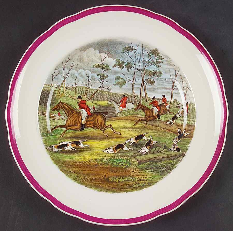 Herring Hunt The Hunt Red Luncheon Plate by Spode-1