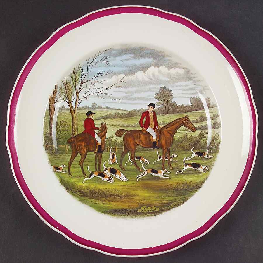 Herring Hunt The Hunt Red Luncheon Plate by Spode-1