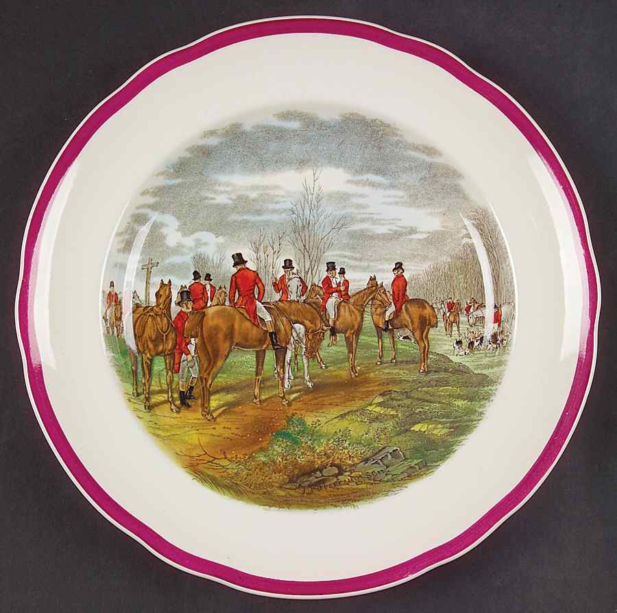 Herring Hunt The Hunt Red Luncheon Plate by Spode-1