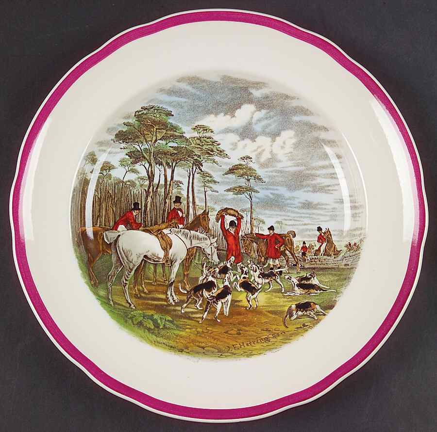 Herring Hunt The Hunt Red Luncheon Plate by Spode-1