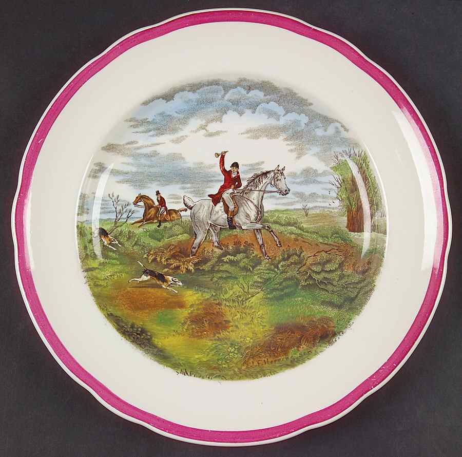 Herring Hunt The Hunt Red Luncheon Plate by Spode-1