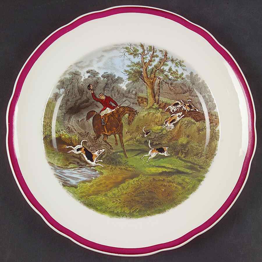 Herring Hunt The Hunt Red Luncheon Plate by Spode-1