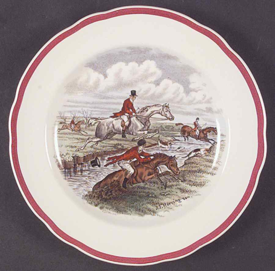 Herring Hunt The Hunt Red Salad Plate by Spode-1