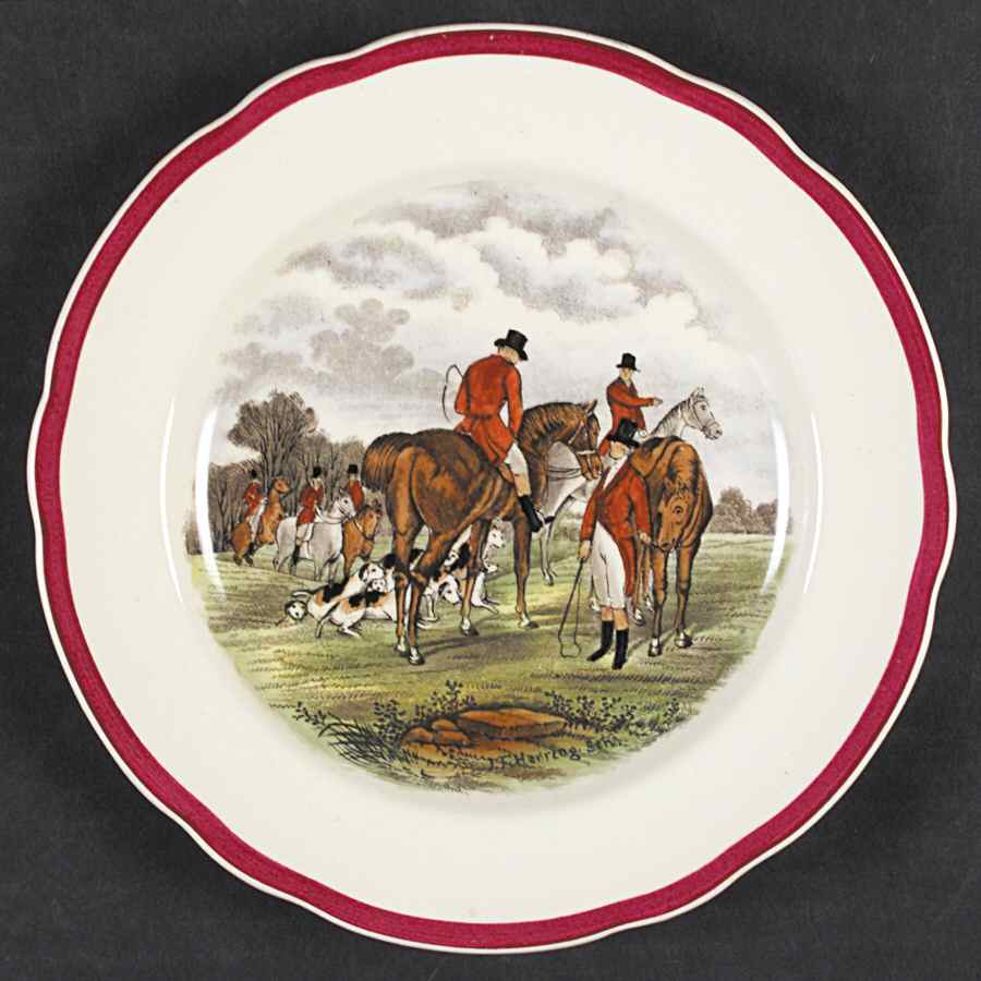 Herring Hunt The Hunt Red Salad Plate by Spode-1