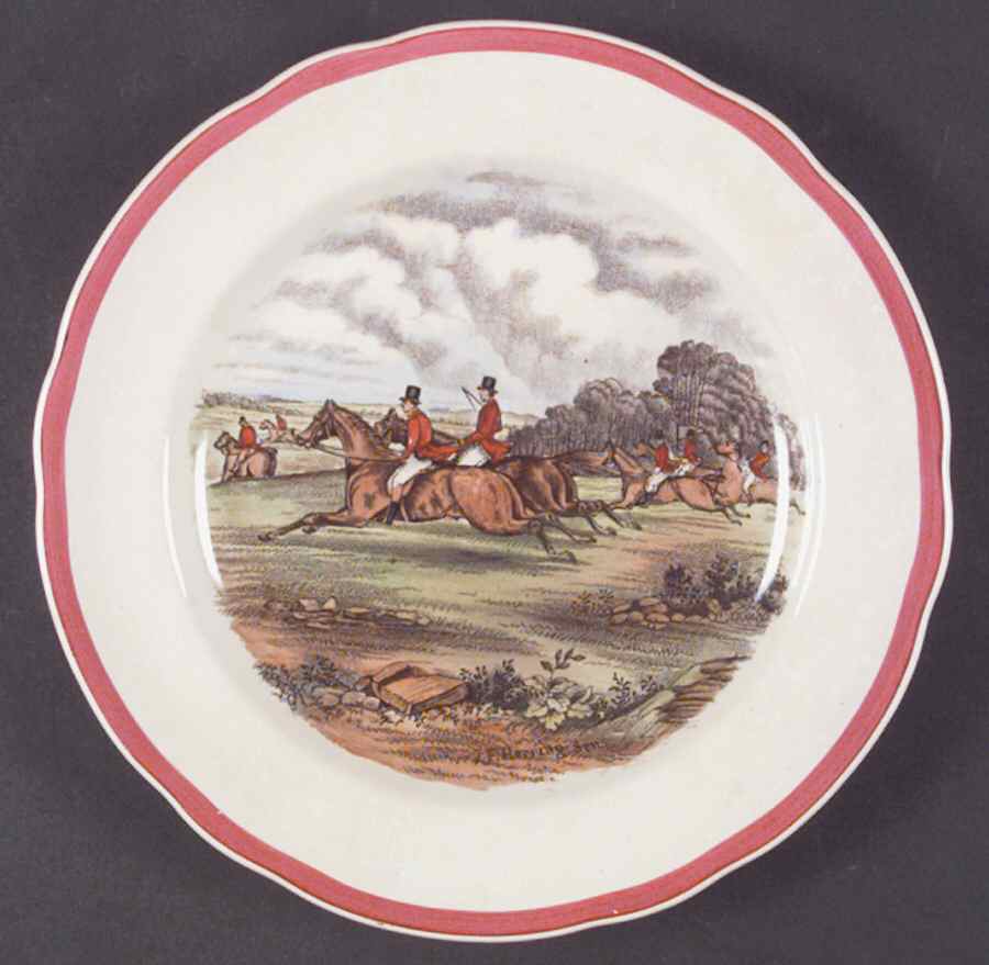 Herring Hunt The Hunt Red Salad Plate by Spode-1