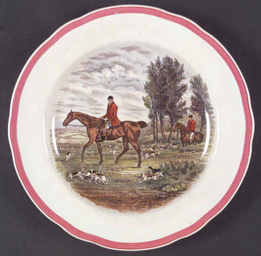Herring Hunt The Hunt Red Salad Plate by Spode-1