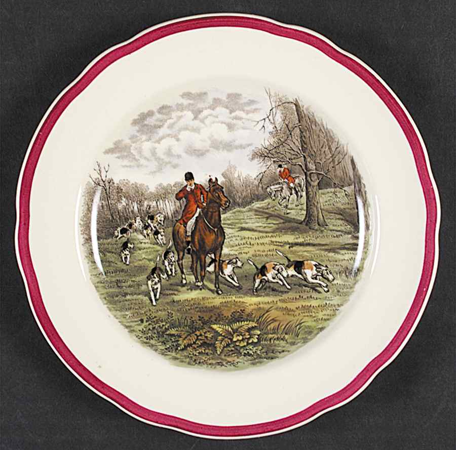 Herring Hunt The Hunt Red Salad Plate by Spode-1