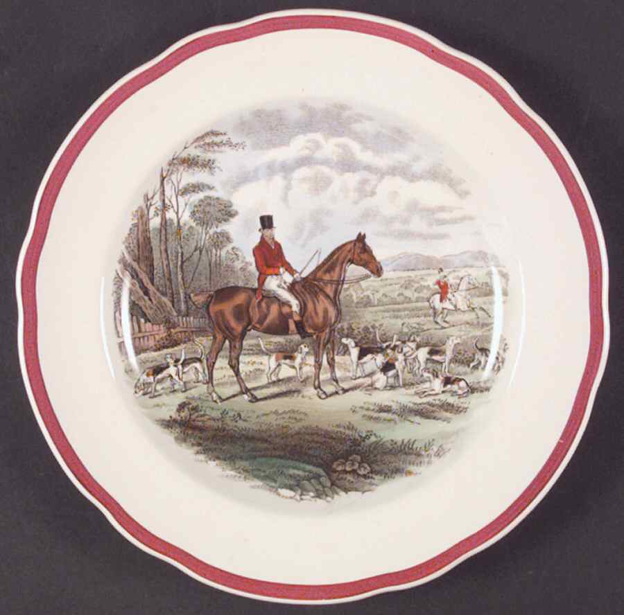 Herring Hunt The Hunt Red Salad Plate by Spode-1