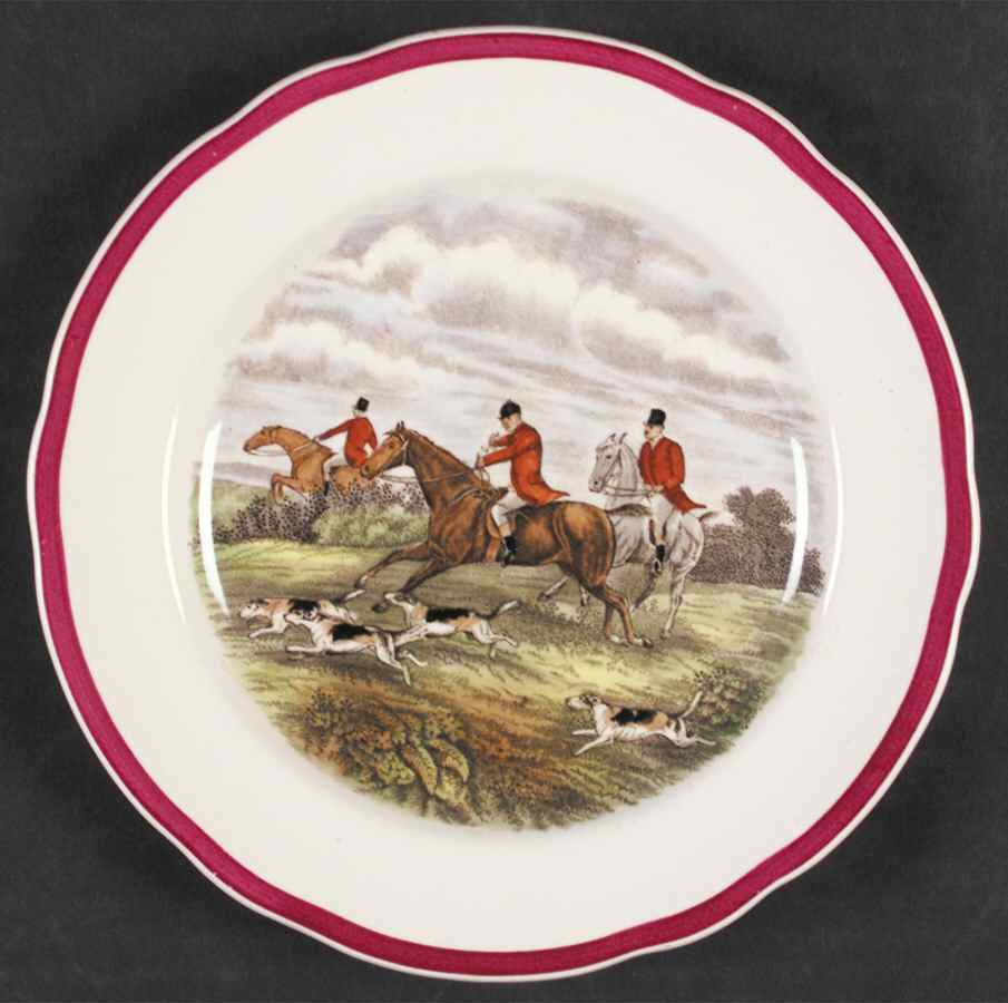 Herring Hunt The Hunt Red Salad Plate by Spode-1