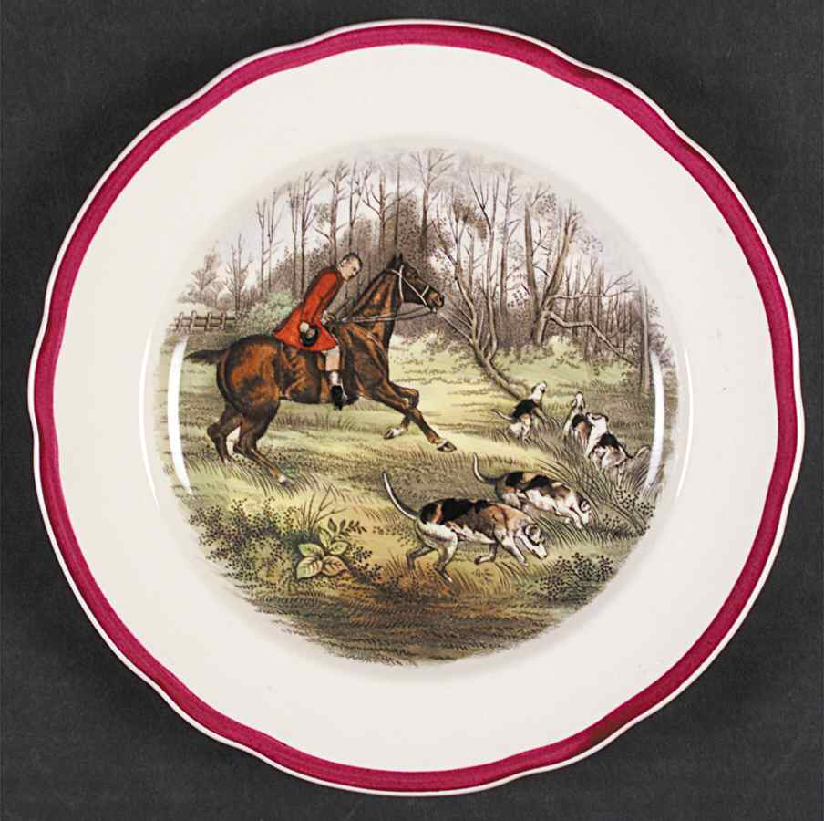 Herring Hunt The Hunt Red Salad Plate by Spode-1
