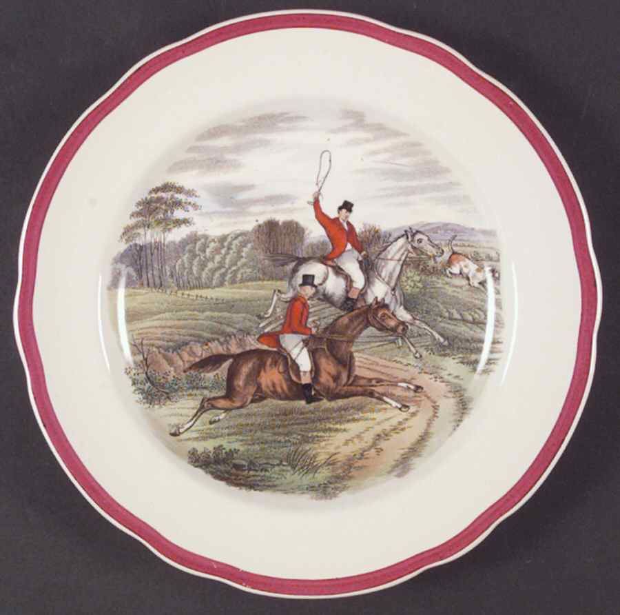 Herring Hunt The Hunt Red Salad Plate by Spode-1