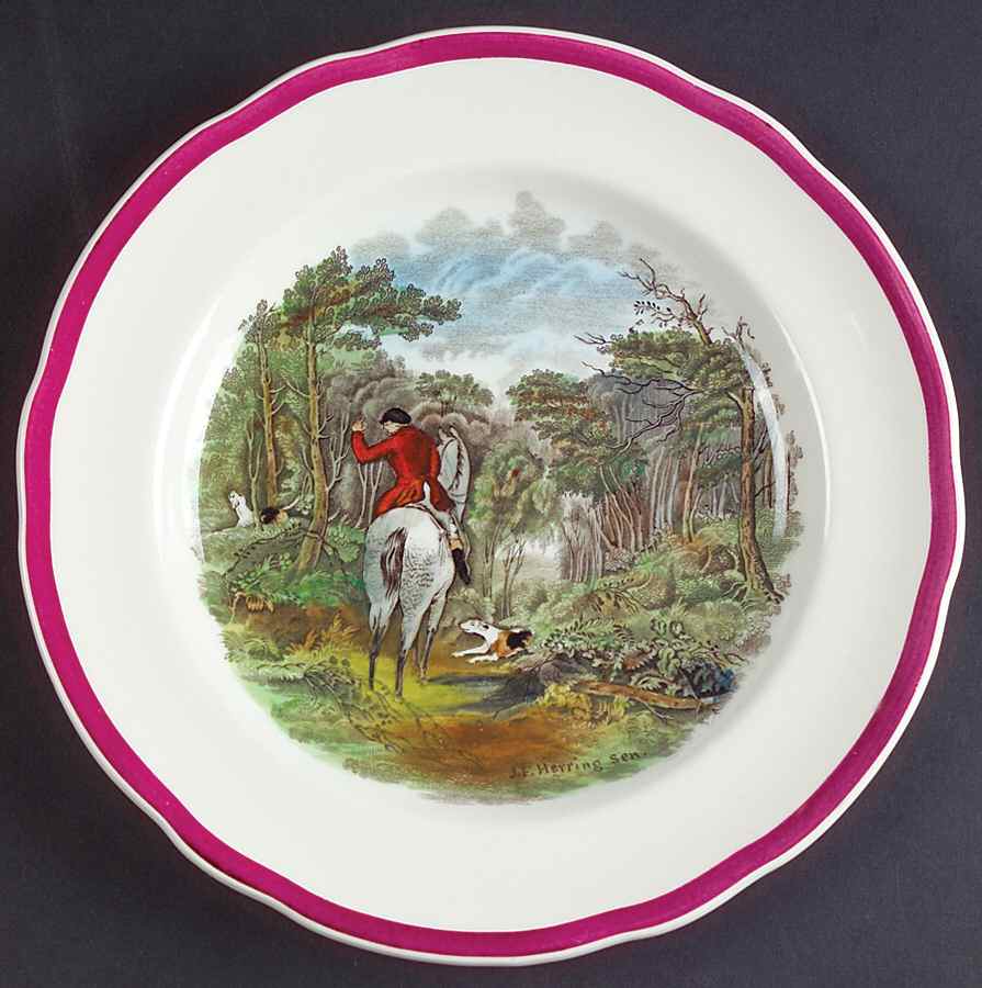 Herring Hunt The Hunt Red Salad Plate by Spode-1