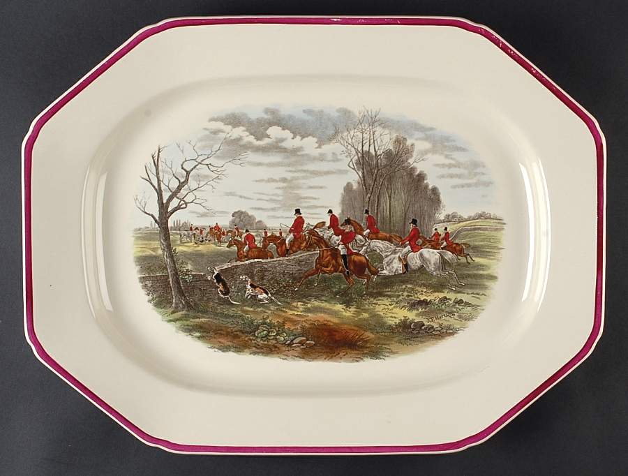 Herring Hunt The Hunt Red 19" Oval Serving Platter by Spode-1