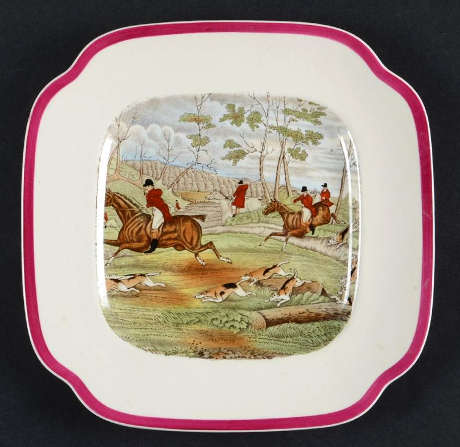 Herring Hunt The Hunt Red Square Salad Plate by Spode-1