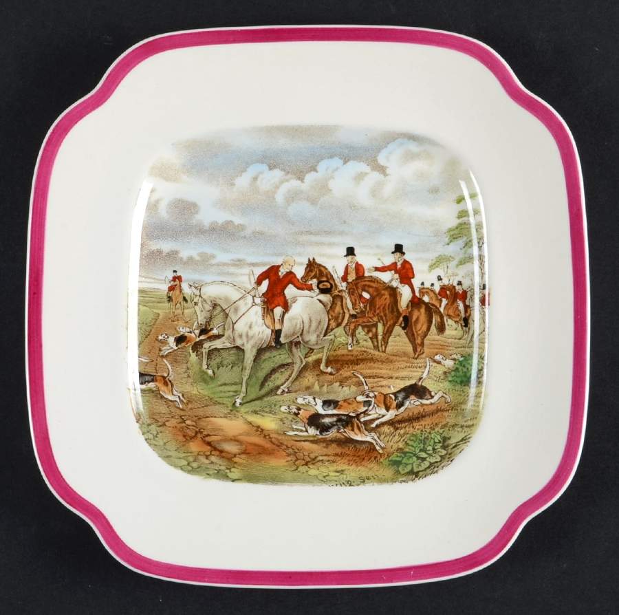 Herring Hunt The Hunt Red Square Salad Plate by Spode-1