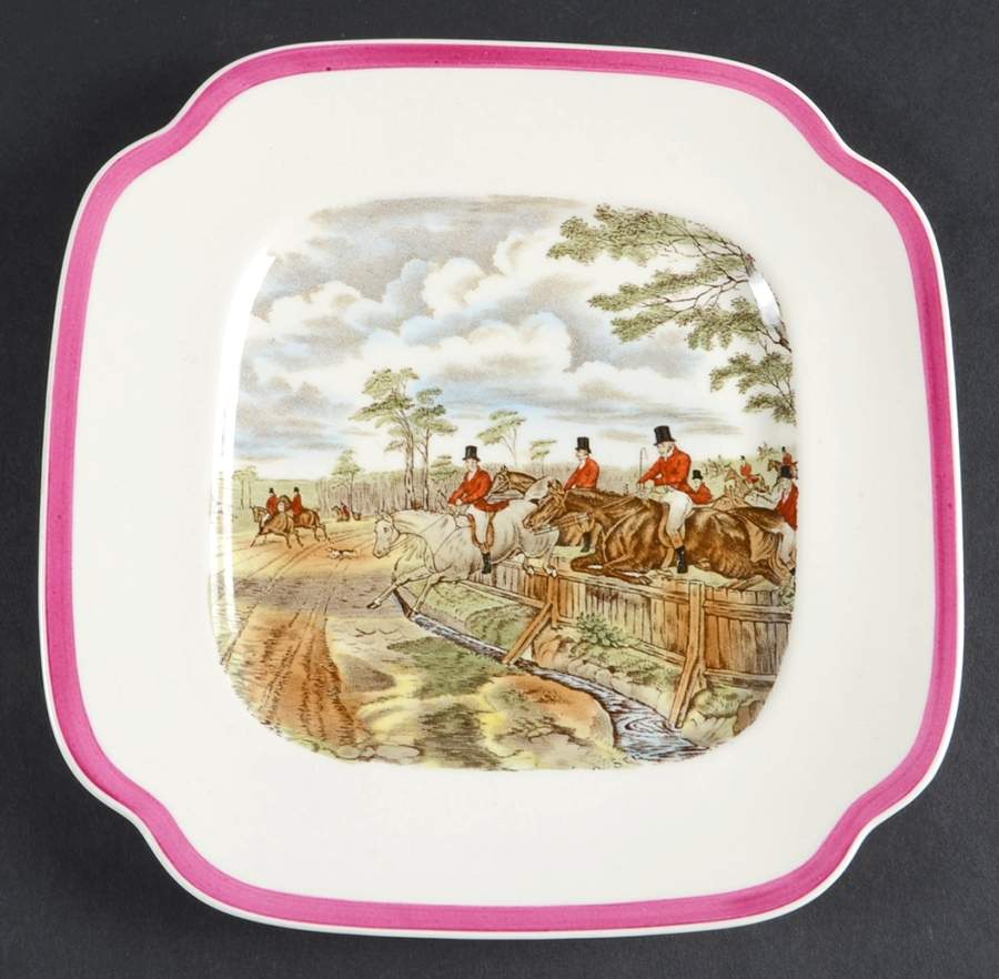 Herring Hunt The Hunt Red Square Salad Plate by Spode-1