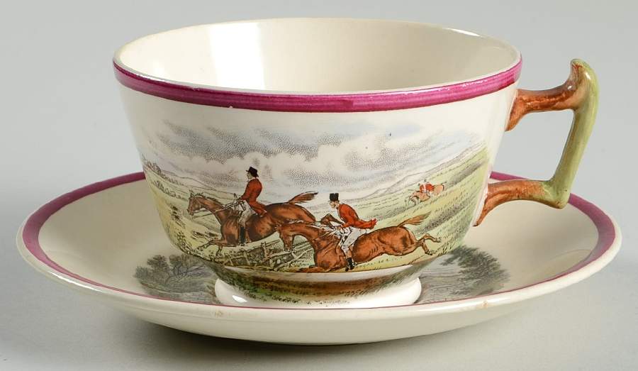 Herring Hunt The Hunt Red Footed Cup & Saucer Set by Spode-1