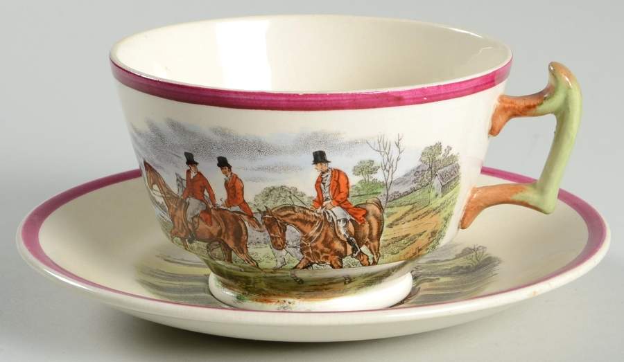 Herring Hunt The Hunt Red Footed Cup & Saucer Set by Spode-1