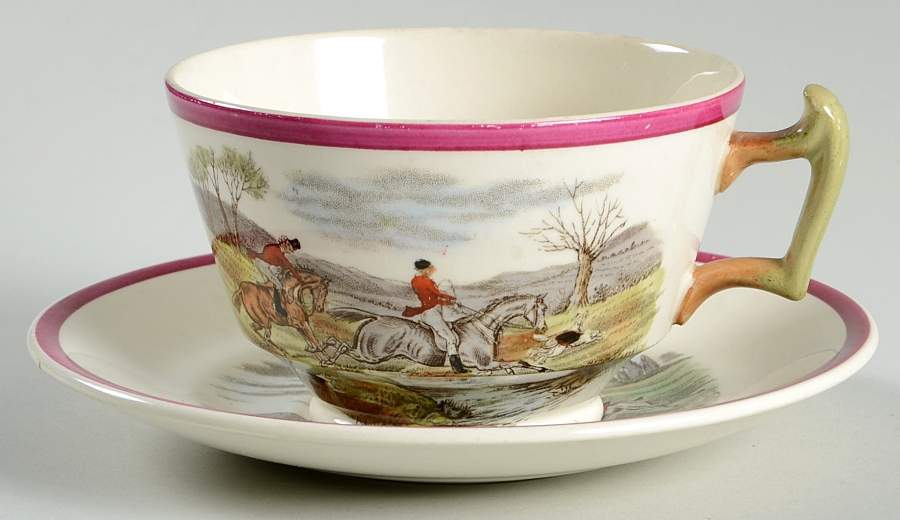 Herring Hunt The Hunt Red Footed Cup & Saucer Set by Spode-1