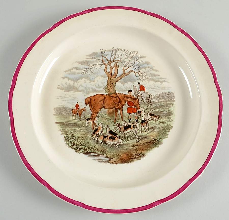 Herring Hunt The Hunt Red 12" Chop Plate (Round Platter) by Spode-1