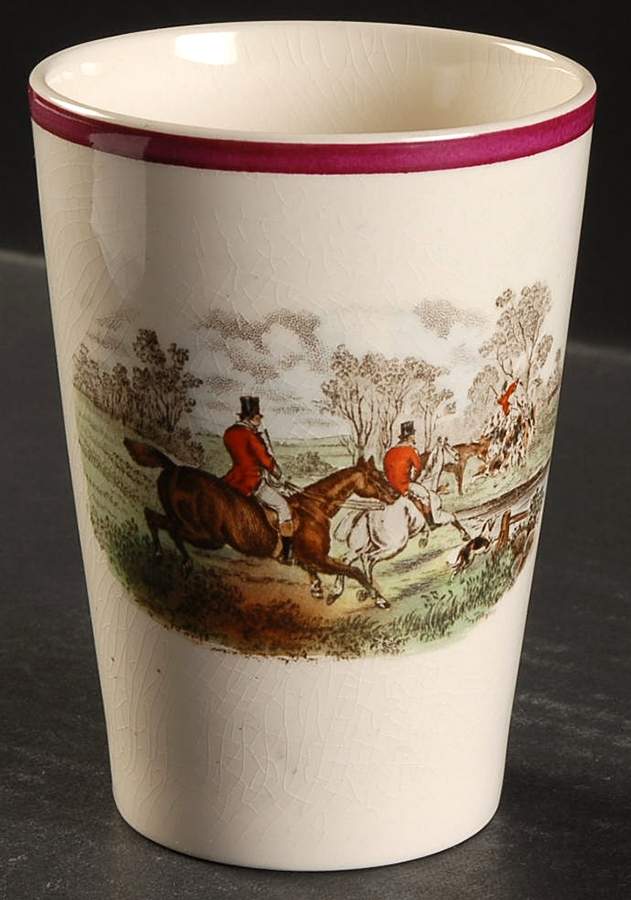Herring Hunt The Hunt Red Tall China Tumbler by Spode-1