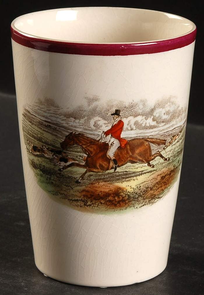 Herring Hunt The Hunt Red Tall China Tumbler by Spode-1