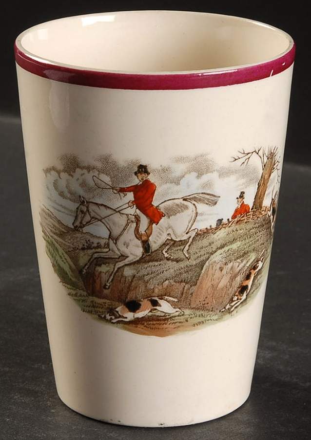 Herring Hunt The Hunt Red Tall China Tumbler by Spode-1