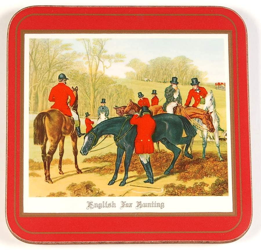 Herring Hunt The Hunt Red Square Corkback Coaster by Spode-1