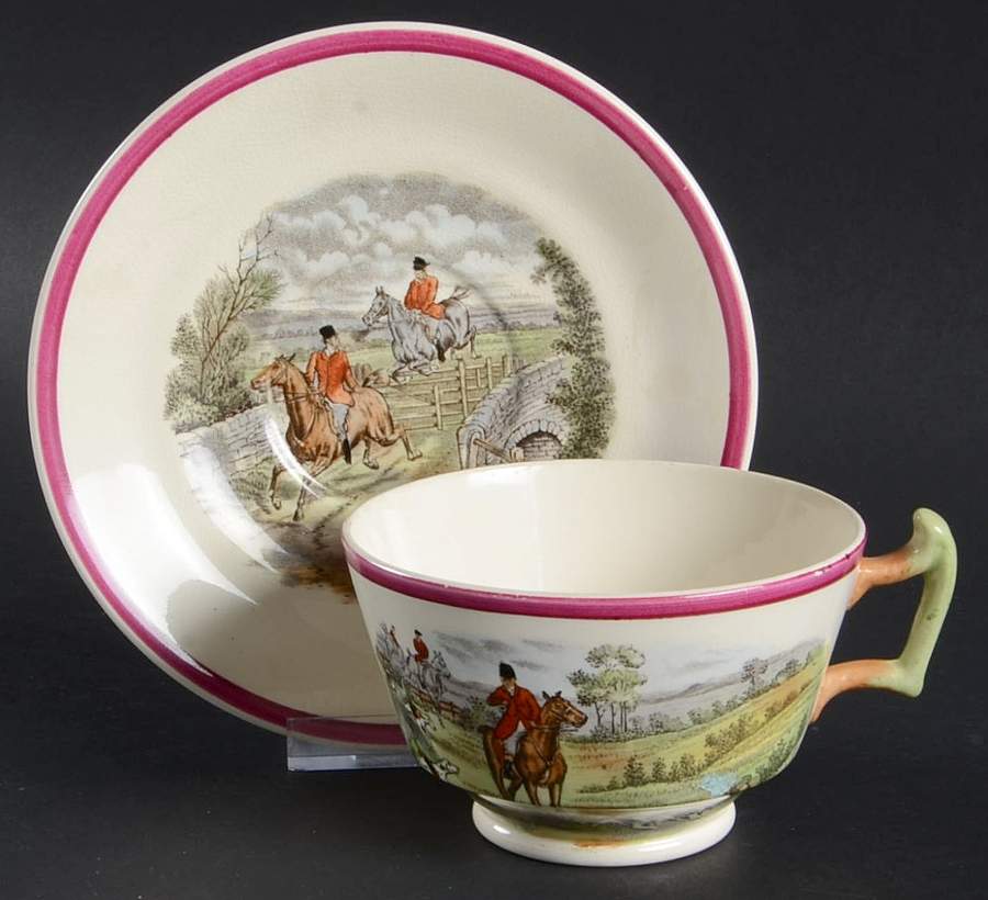 Herring Hunt The Hunt Red Footed Cup & Saucer Set by Spode-1
