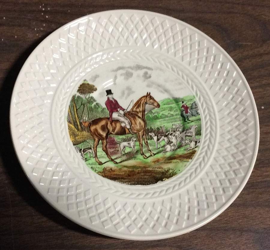 Herring Hunt (Mansard Shape) Salad Plate by Spode-1