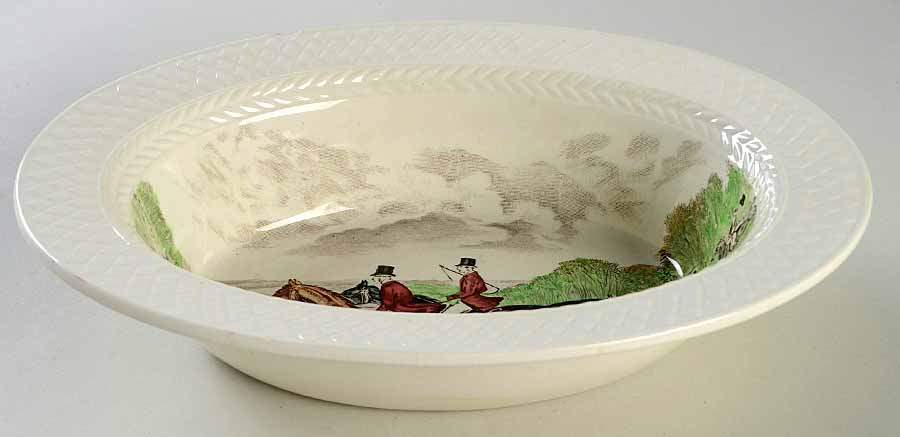 Herring Hunt (Mansard Shape) 10" Oval Vegetable Bowl by Spode-1