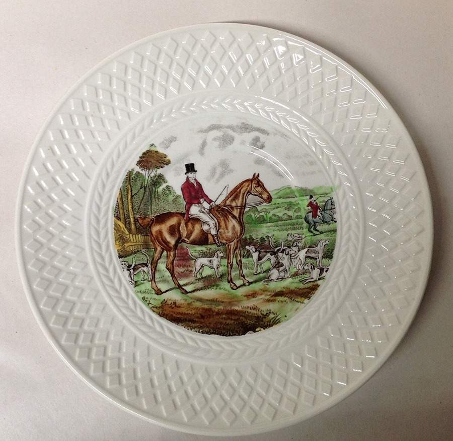 Herring Hunt (Mansard Shape) Saucer for Footed Cream Soup Bowl by Spode-1