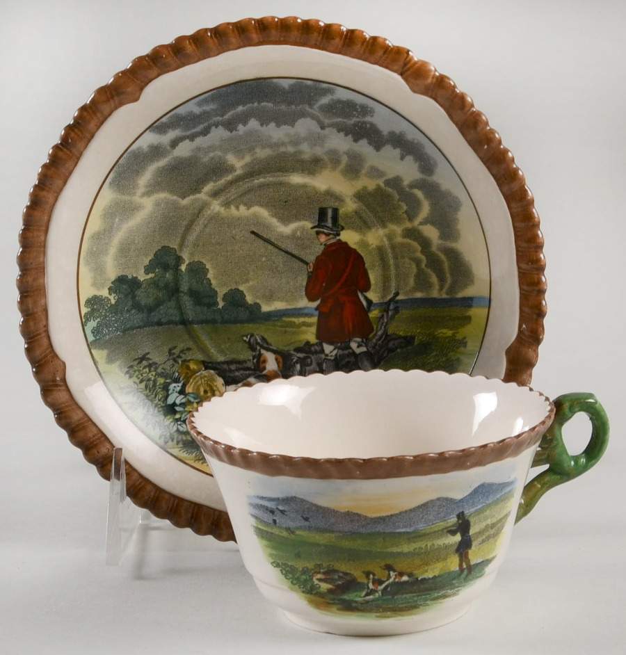 Herring Hunt Flat Cup & Saucer Set by Spode-1