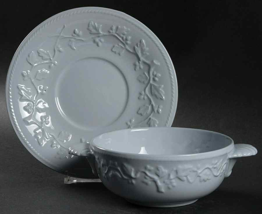 Henry Iv Flat Cream Soup Bowl & Saucer Set by Spode-1