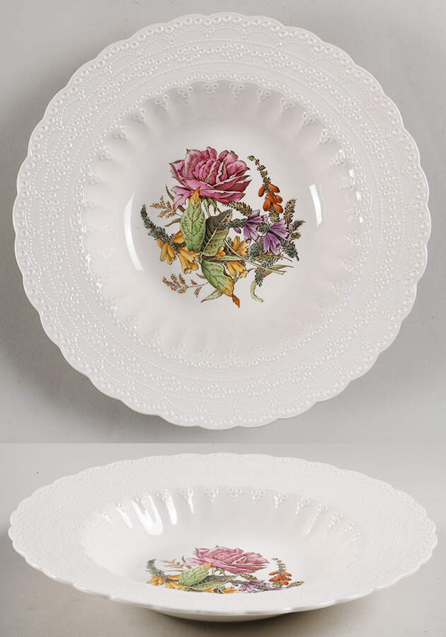 Heath & Rose (Jewel Shape) Large Rim Soup Bowl by Spode-1