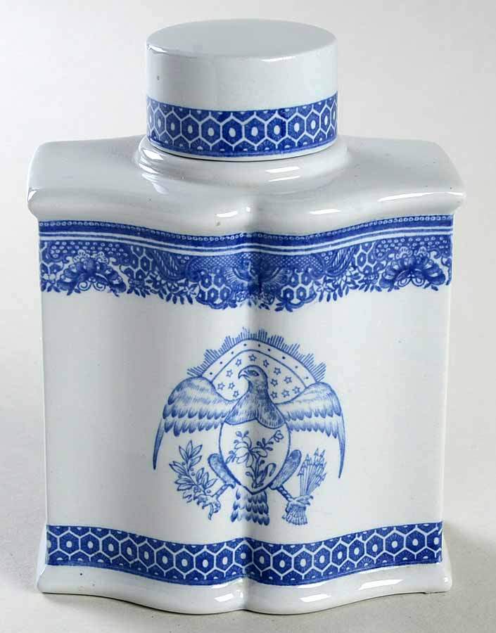 Heritage Blue Tea Caddy & Lid by Spode-1