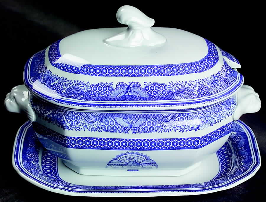 Heritage Blue Sauce Boat & Lid with Underplate by Spode-1