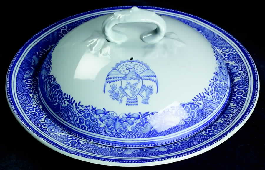 Heritage Blue Round Covered Butter by Spode-1