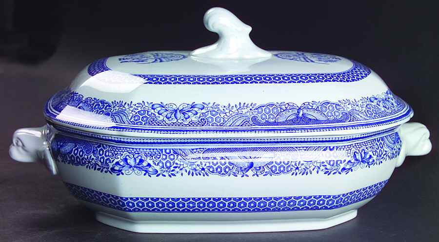 Heritage Blue Oval Covered Vegetable by Spode-1