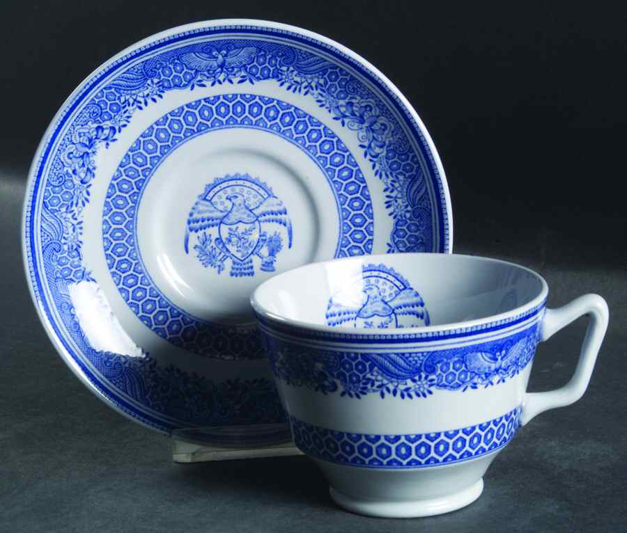 Heritage Blue London Shape Footed Cup & Saucer Set by Spode-1